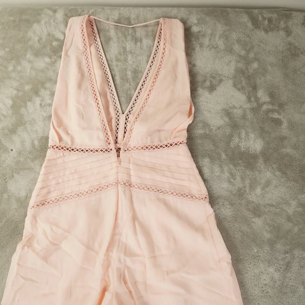 REISS Regular Wide Leg Resort Jumpsuit in Blush Pink Women's 4 Chic City - Picture 4 of 14